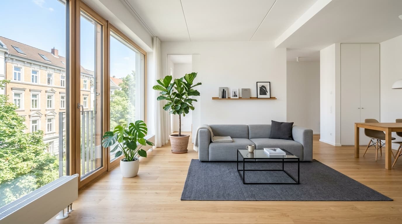 Professionelle Gebäudereinigung in Koblenz - Modernes, sauberes Wohnzimmer